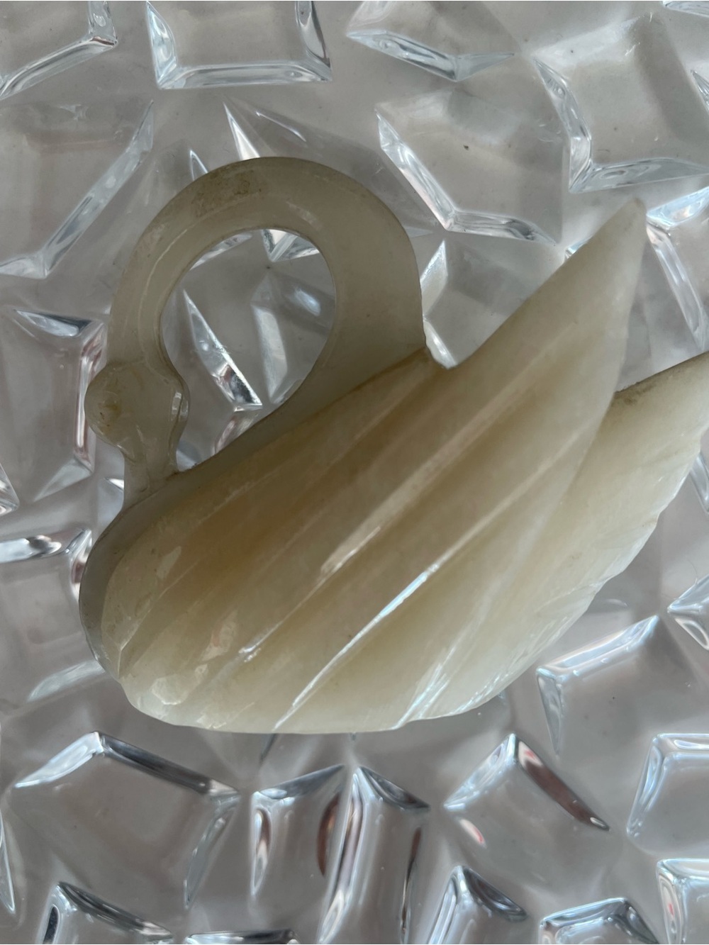 Hand Carved Stone Swan Figurine